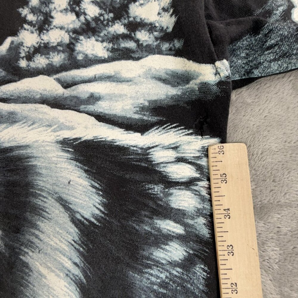 Vintage Wolf Pack Shirt Mens Large Black Graphic Hanes Beefy-T Nancy Blauer 90s - Picture 6 of 14